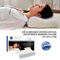 3 Almohadas Viscoelásticas Ortopédica Memory Pillow 47*29*7
